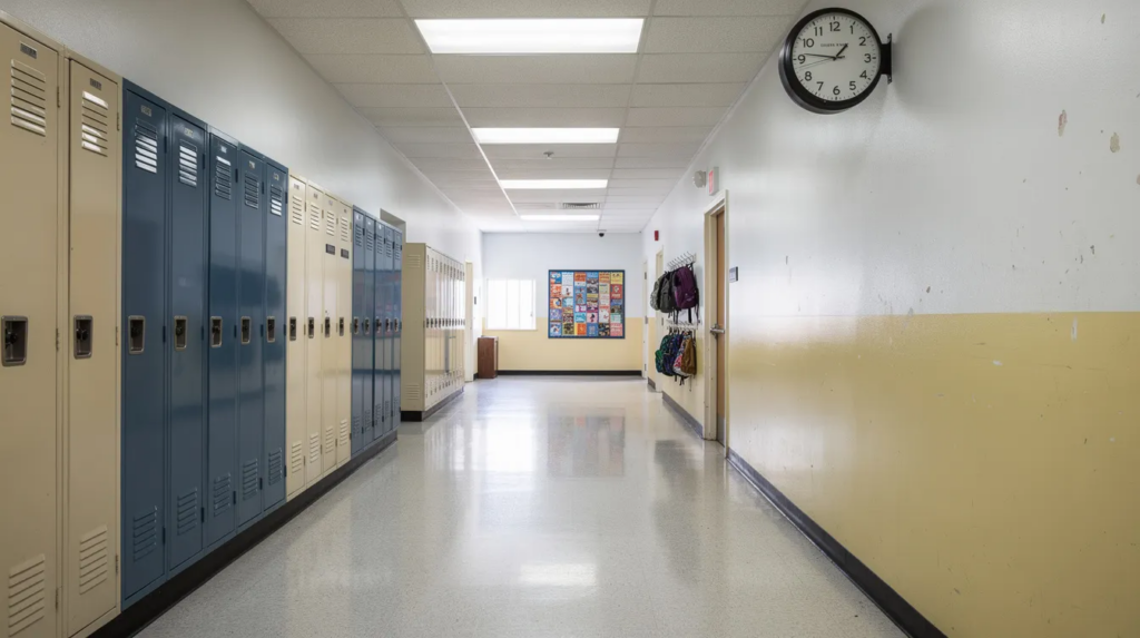 Synchronized school clock system for classrooms and campus facilities